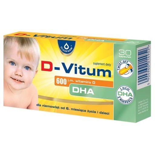 D-Vitum Witamina D 600 j.m DHA 30 kapsułek