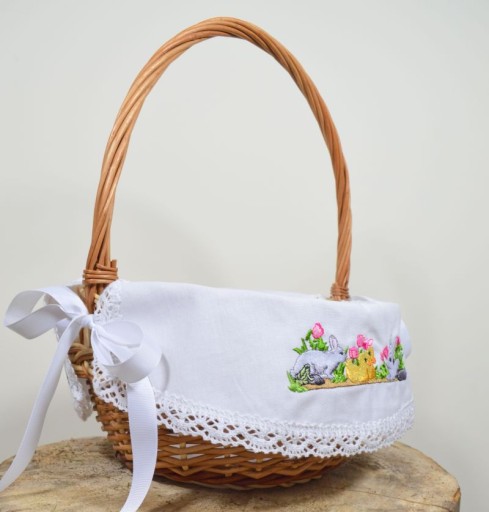Serwetka do koszyczka WIĄZANA mała SCENKA + GRATIS