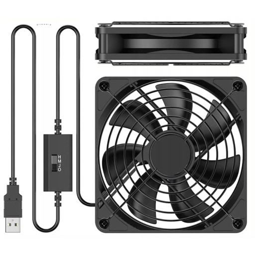 WENTYLATOR KOMPUTEROWY CHŁODZĄCY USB 140MM CZARNY