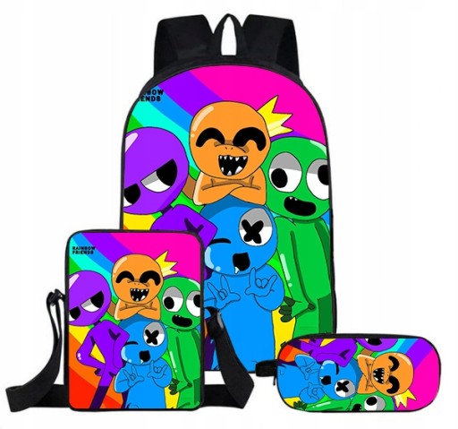 ZESTAW 3D PLECAK PIÓRNIK TORBA RAINBOW FRIENDS