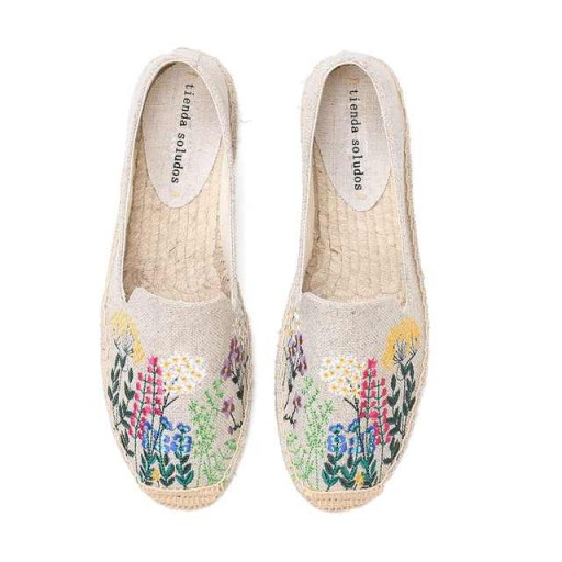 BUTY ESPADRYLE LNIANE LEN PŁÓCIENNE HAFTOWANE 36