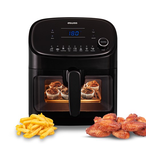 FRYTKOWNICA BEZTŁUSZCZOWA AIR FRYER UNIWERSALNA 8 PROGRAMÓW 4SWISS