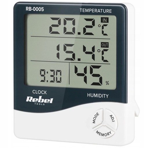 TERMOMETR POKOJOWY/ZEWNĘTRZNY LCD CYFROWY Z HIGROMETREM DOKŁADNY Z SONDĄ