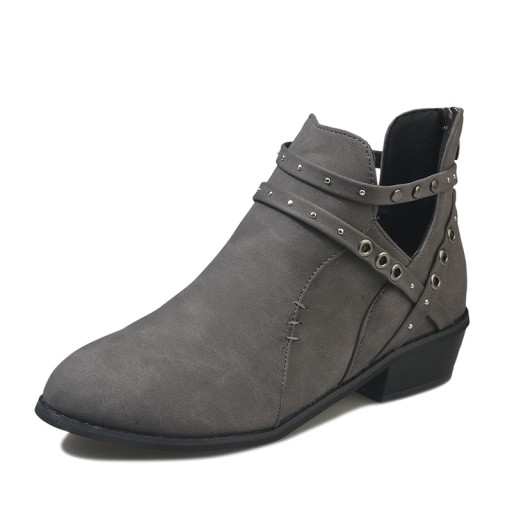 MODA BOTKI DAMSKIE WIOSENNE ZAMSZOWE BUTY