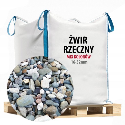 Żwir Rzeczny Ogrodowy MIX KOLOR 16-32 500kg BB