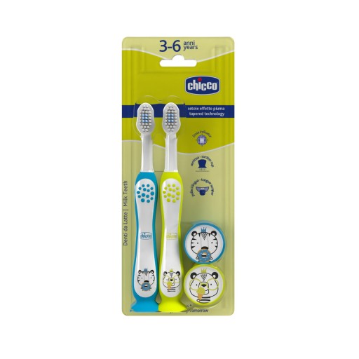 Chicco Szczoteczka do zębów 3-6l Tiger i Panda 2szt. P1