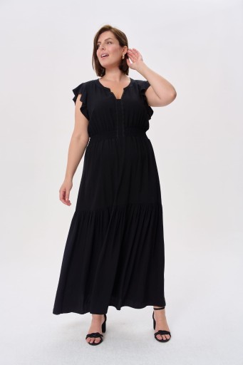 Blue shadow długa maxi sukienka KHLOE 50 czarna wiskoza Plus size