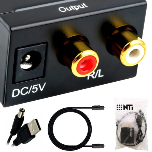 KONWERTER SPDIF TOSLINK COAXIAL do 2x RCA Cinch USB
