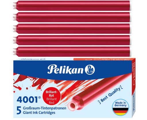 NABOJE DO PIÓR PELIKAN DŁUGIE CZERWONE