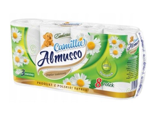 CAMILLA ALMUSSO Papier toaletowy mix kolorów 8 rolek 1 opakowanie