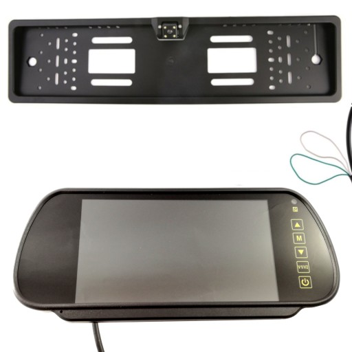 Monitor Lusterko 7'' KAMERA w RAMCE PRZÓD TYŁ LED