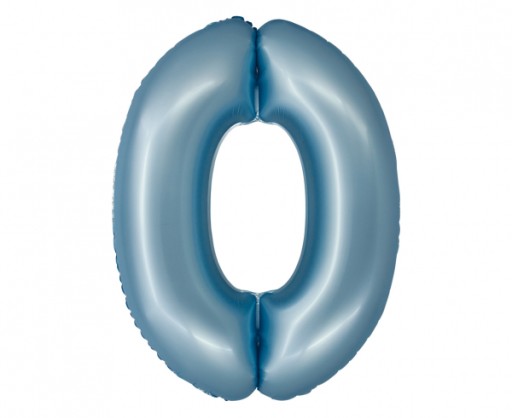 Balon foliowy Smart Cyfra 0 niebieska matowa 76cm