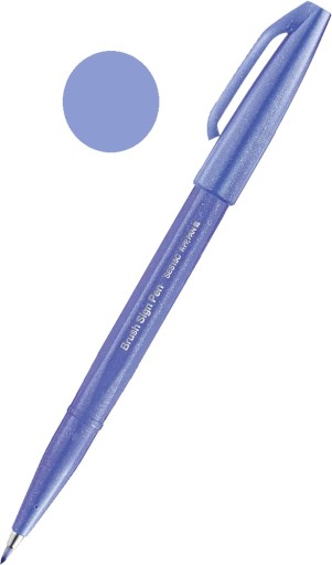 PISAK PĘDZELKOWY BRUSH PEN do kaligrafii szkiców marker Pentel NIEB-FIOLET