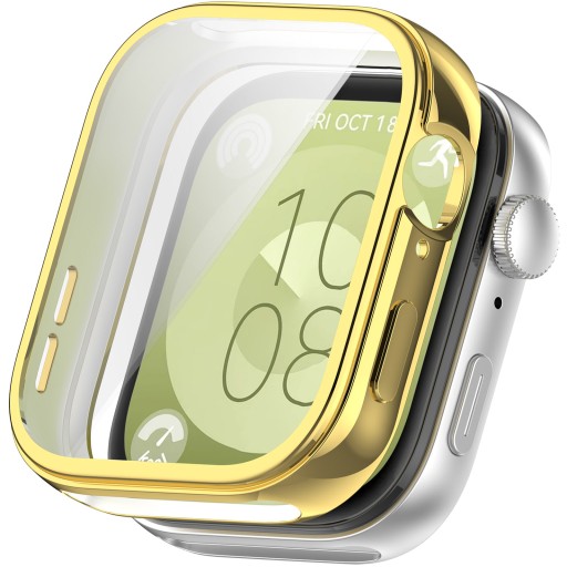 ETUI OBUDOWA 2W1 Z OSŁONĄ NA EKRAN DO HUAWEI WATCH FIT 3 - ZŁOTY