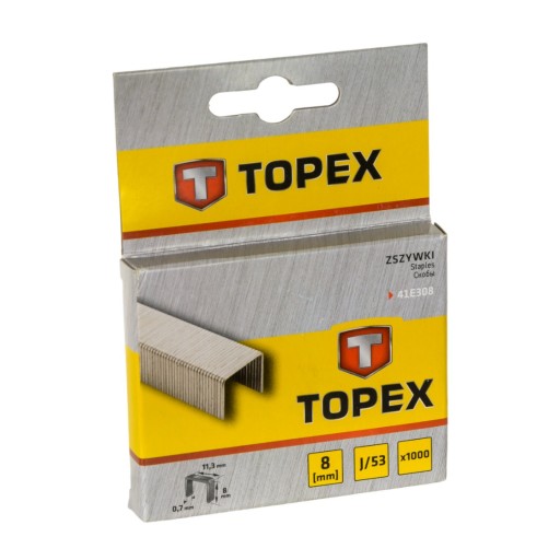 ZSZYWKI DO TAKERA typ J 8mm 1000szt. TOPEX 41E308