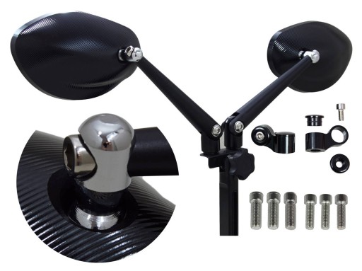 lusterka akcesoryjne CNC eliptyczne custom M8 M10