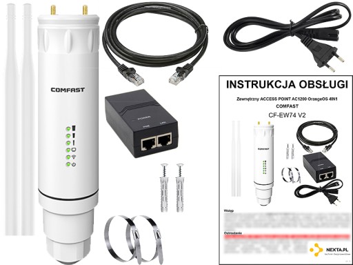 ACCESSPOINT OUTDOOR PUNKT DOSTĘPOWY WiFi ROUTER ZEWNĘTRZNY AC1200 POE CPE