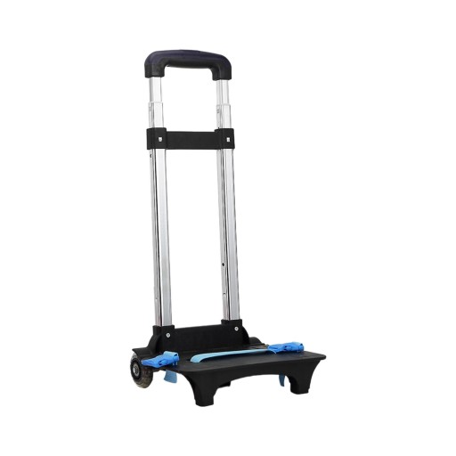 Backpack Trolley Foldable Backpack Cart Telescopic Rod 2 Wheel Dark Blue