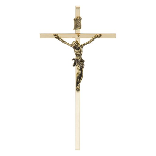 KRZYŻ WISZĄCY NA ŚCIANĘ STYLOWY MOSIĄDZ 15,5 cm