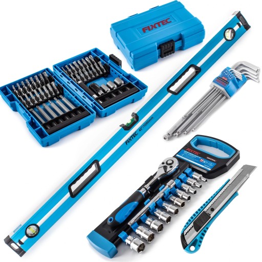 Zestaw 5w1 Poziomica Klucze Bity Imbusy Nóż Fixtec