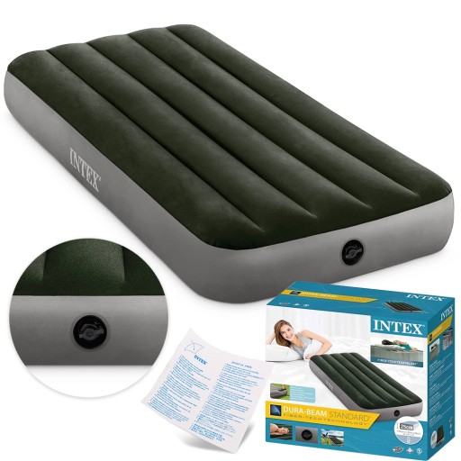 MATERAC DMUCHANY WELUROWY Intex 1-os 64106 łóżko