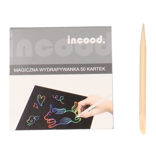 Wydrapywanka tęczowa magiczny notes 50 kartek 8x8