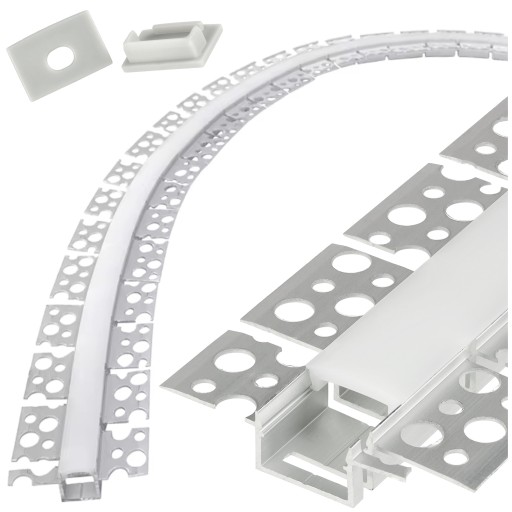 Profil LED Aluminiowy Do Płyt GK Gipsowych 2m Regips Ruchomy Giętki Szeroki