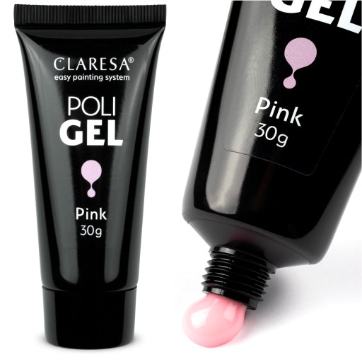 CLARESA POLI GEL AKRYLOŻEL DO PRZEDŁUŻANIA PAZNOKCI PINK 30 G