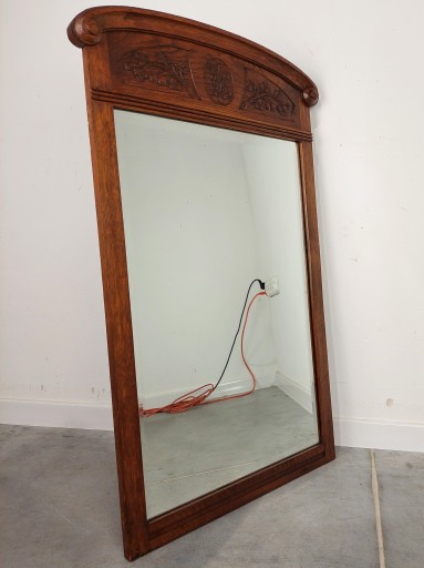 STYLOWE LUSTRO W DĘBOWEJ RAMIE DĄB SECESJA XL 97 CM 1920 r