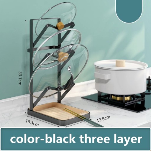 Kitchen Pot Lid Rack Multi-layer Organizer Shelf