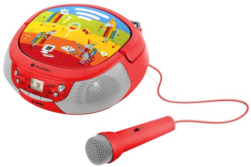 Radio BOOMBOX dla dzieci KARAOKE MIKROFON CD USB