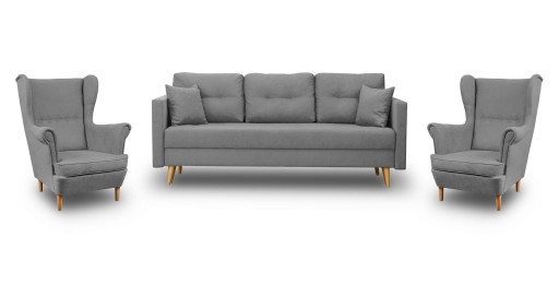 SKANDYNAWSKI ZESTAW DO SALONU SOFA + DWA FOTELE