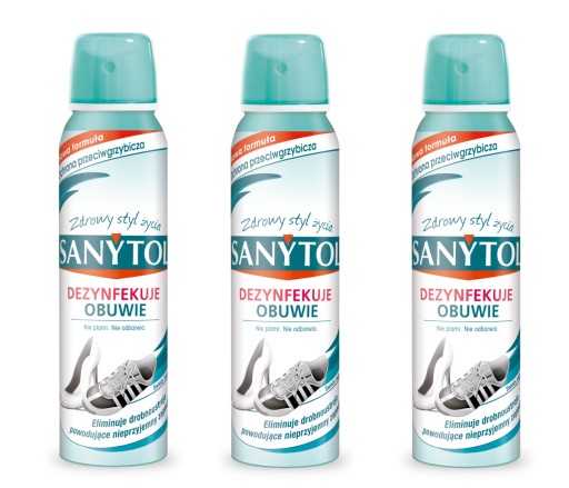 SANYTOL SPRAY DEZYNFEKUJĄCY DO BUTÓW DEO 3x150ml