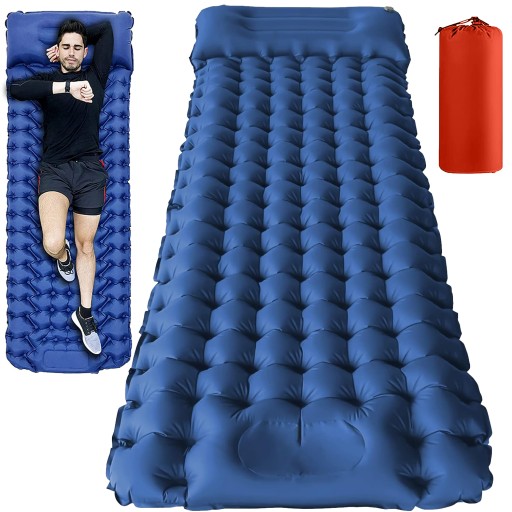 Materac jednoosobowy 198 x 72 x 10 cm odcienie niebieskiego