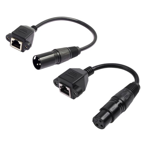 1 para 3-pinowych żeńskich adapterów XLR na RJ 45, przedłużacz do Dmx
