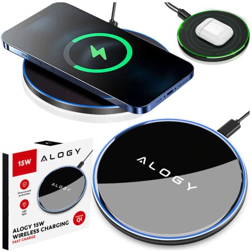 ŁADOWARKA BEZPRZEWODOWA INDUKCYJNA QI 15W DO SAMSUNG S24 S23 S22 S21 S20