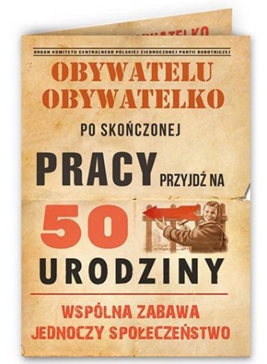Zaproszenie PRL na 50 urodziny OBYWATELU 10szt