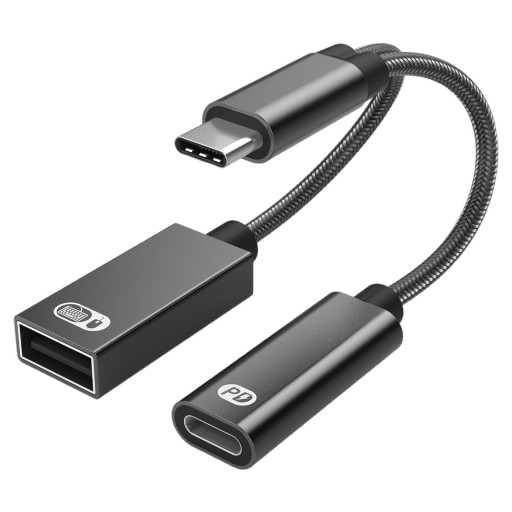 Adapter USB C OTG z szybkim przewodem ładującym