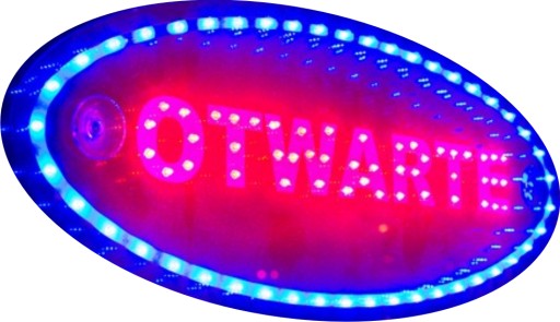 tablica OTWARTE LED szyld panel reklama open