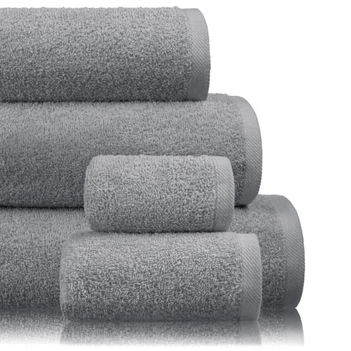 SZARY RĘCZNIK HOTELOWY KĄPIELOWY DO SPA DUŻY GRUBY FROTTE 50X100 450g/m2