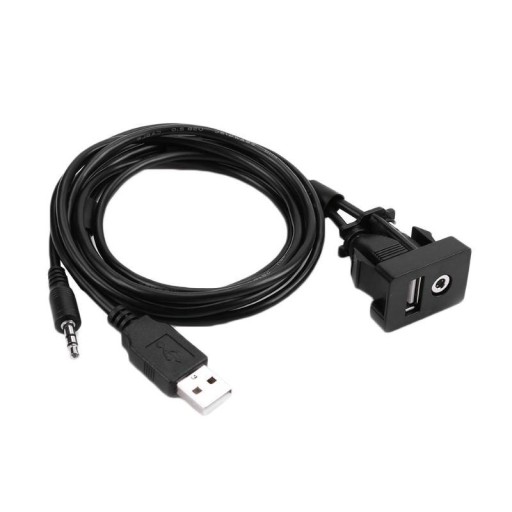 Samochodowy przedłużacz GNIAZDO Radia USB AUX 2m