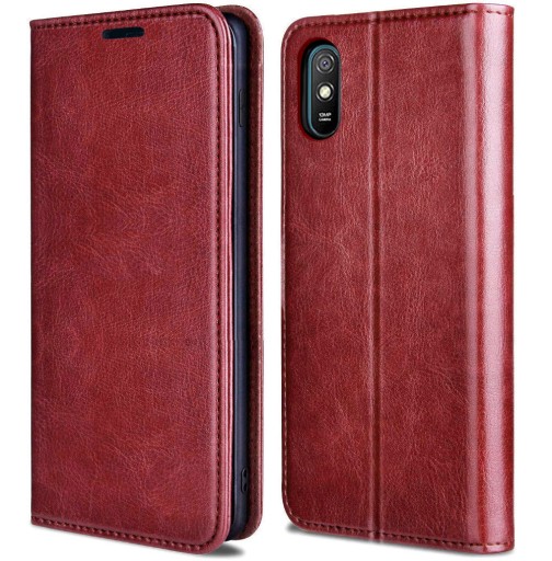 ETUI SKÓRZANE NA MAGNES DO XIAOMI REDMI 9A +SZKŁO
