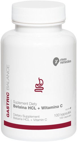 INVEX REMEDIES BETAINA HCL + WITAMINA C METABOLIZM HOMOCYSTEINY 100KAPS.