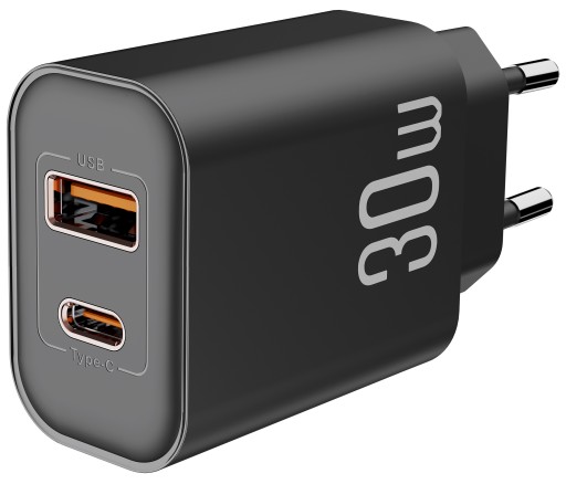BQUAL SZYBKA ŁADOWARKA SIECIOWA ZASILACZ DO TELEFONU USB-C 30W PD QC 4 GaN