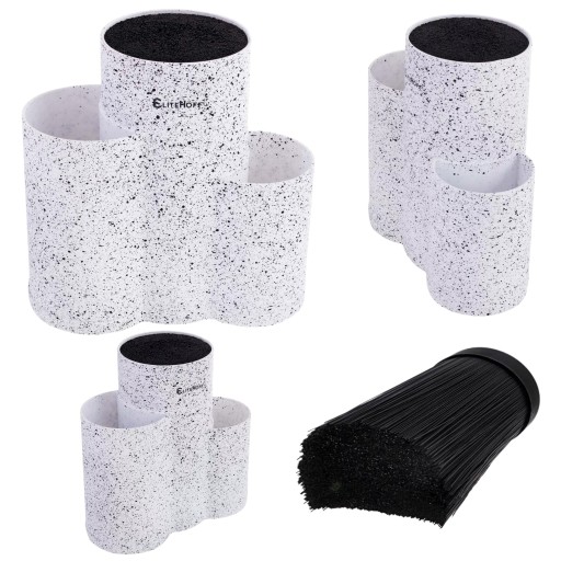 Stojak na noże przybory Elitehoff 22 cm biały marmur