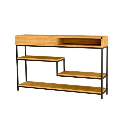 KONSOLA Z SZUFLADĄ DREWNO LITE DĄB 100 cm SKD-310