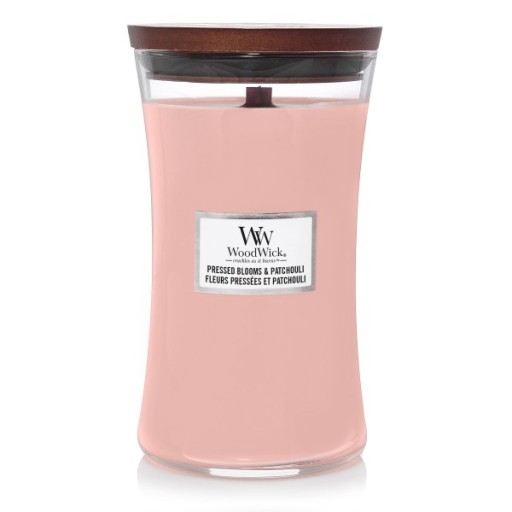 WoodWick PRESSED BLOOMS AND PATCHOULI duża świeca zapachowa 609,5 g