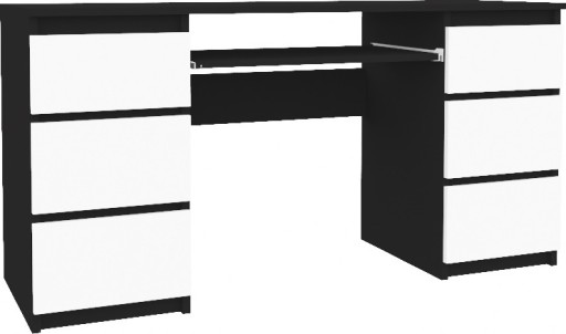 BIURKO KOMPUTEROWE SZKOLNE 130CM CZARNY-BIAŁY