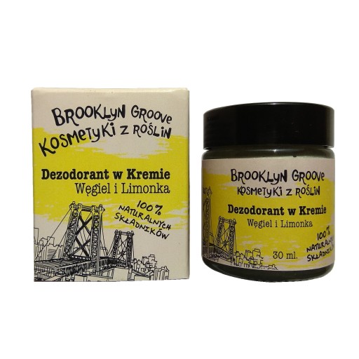 BROOKLYN GROOVE dezodorant w kremie Węgiel Limonka