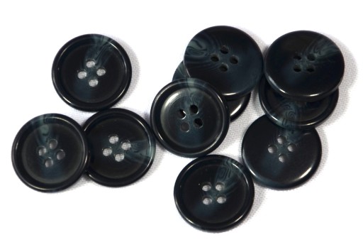 Guziki plastikowe garniturowe cieniowany granat połysk 20mm zestaw 10szt